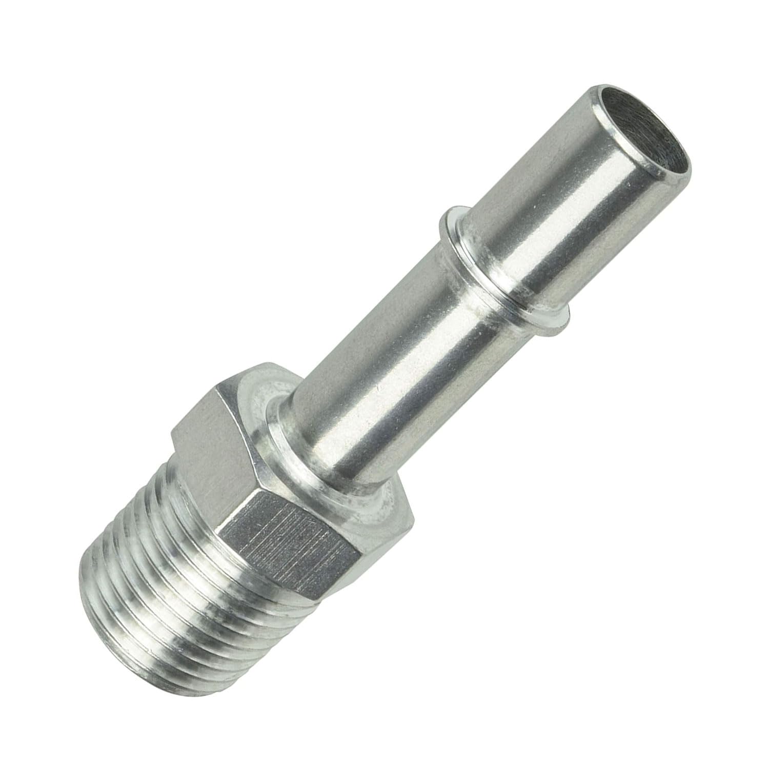 ICT Billet 1/2" Quick Connect Male Fuel Hose to 1/2" NPT Adapter Fitting GM Diesel Feed Bare Machined Aluminum Designed & Manufactured in the USA AN817-03-08 - Image 4
