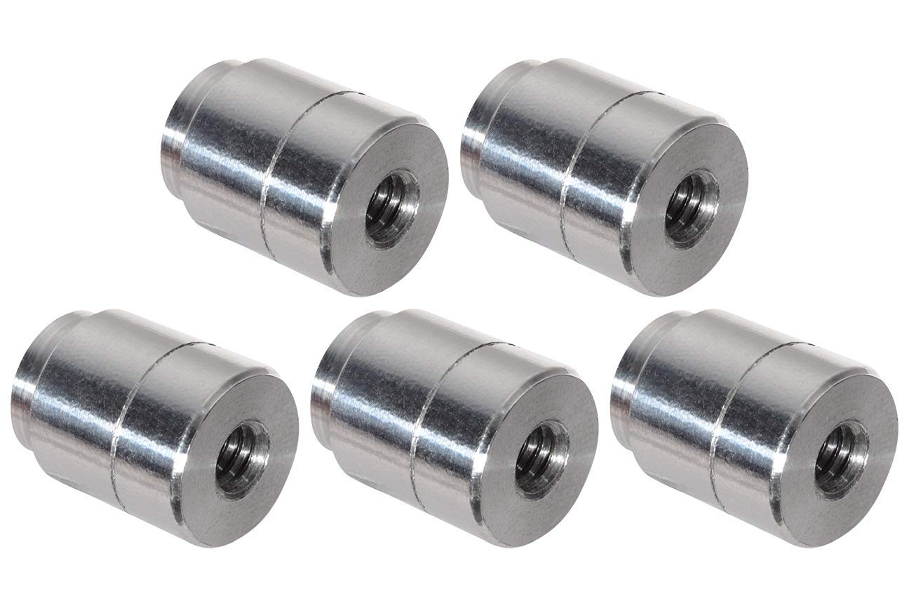 ICT Billet 5pc Aluminum 1/4"-20 Standard Weld On Bung Female Nut Threaded Insert Weldable Inch 1/4" .57" O.D. Designed & Manufactured in The USA F250-20BUNG-5 - Image 3