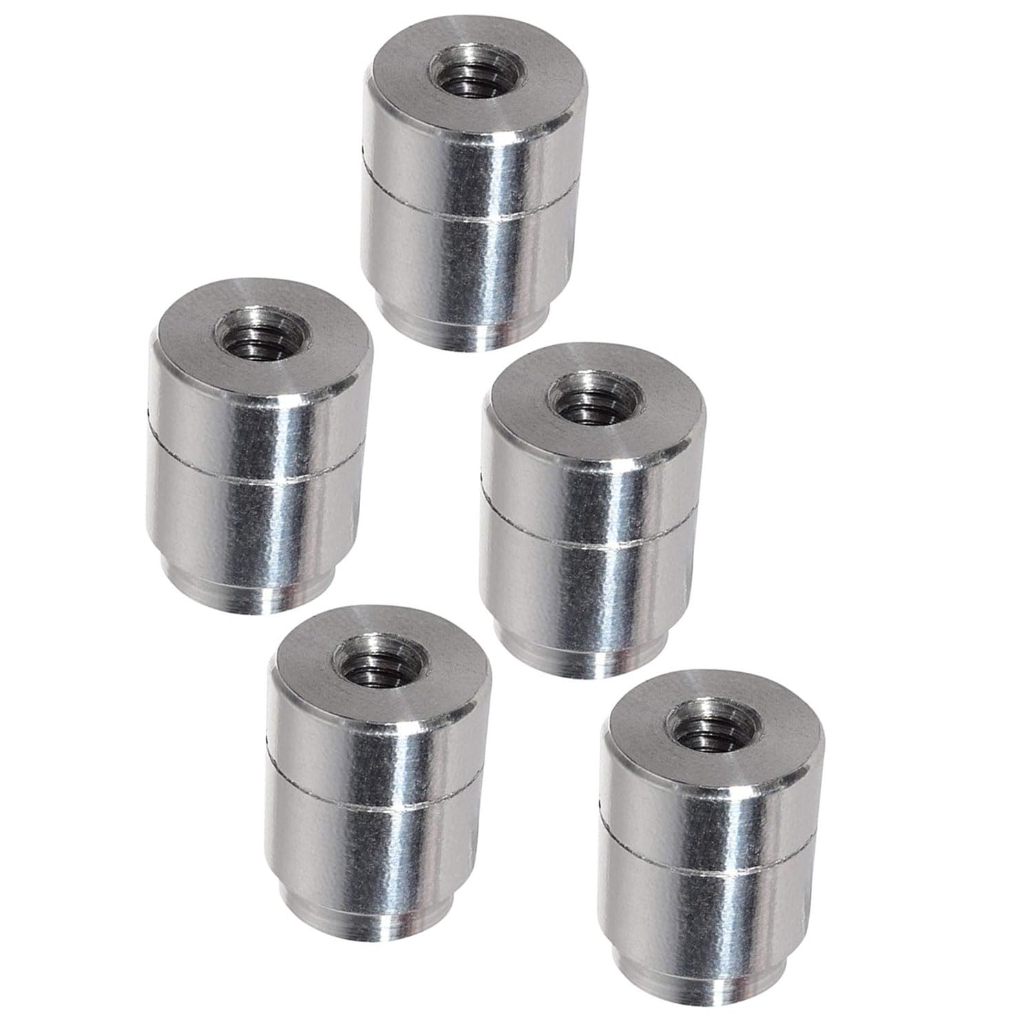 ICT Billet 5pc Aluminum 1/4"-20 Standard Weld On Bung Female Nut Threaded Insert Weldable Inch 1/4" .57" O.D. Designed & Manufactured in The USA F250-20BUNG-5 - Image 4