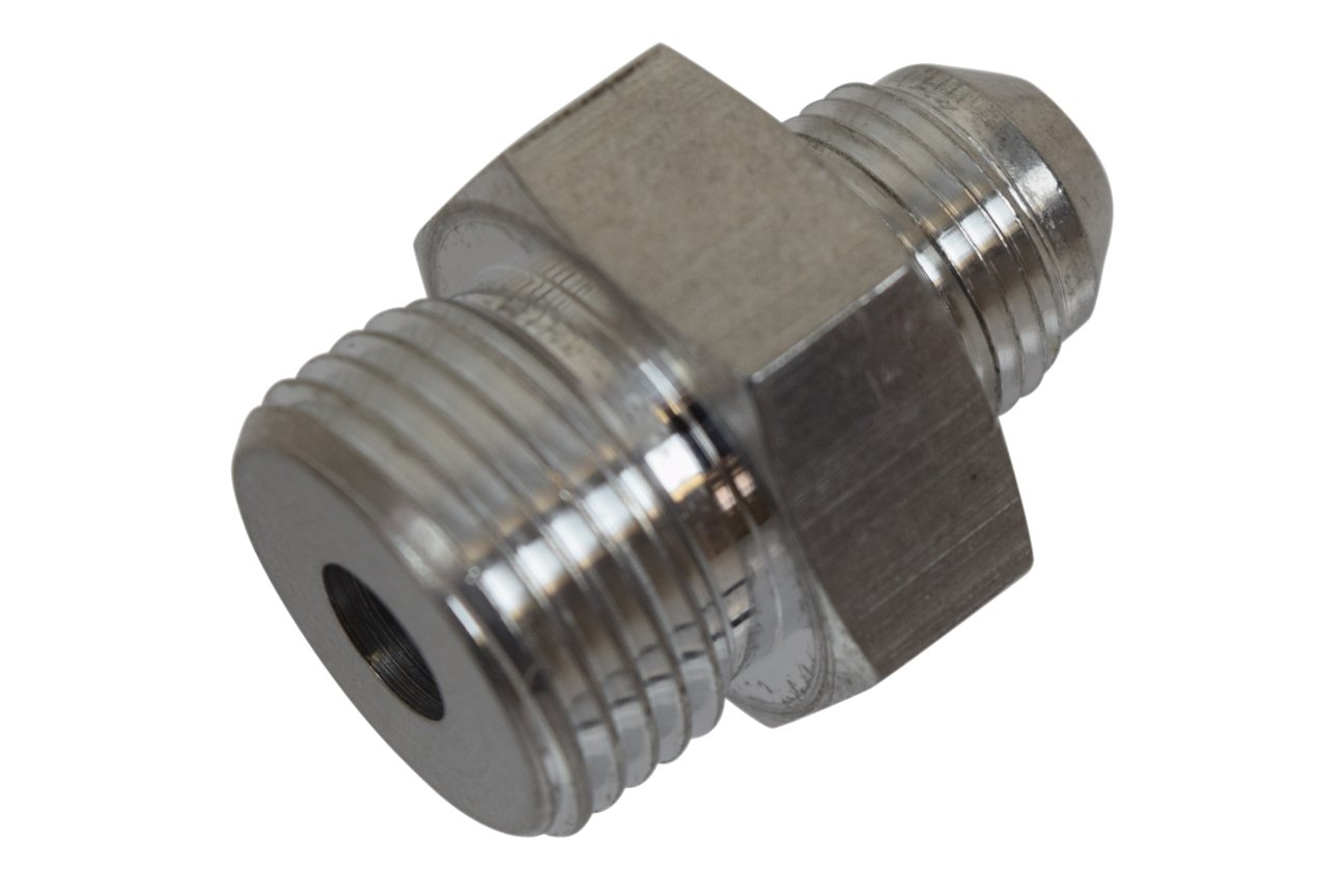 ICT Billet -8AN Flare to 12 Oring ORB Male Fuel Pump Rail Adapter Fitting Flare Hose Bare AN920-08-12A - Image 3