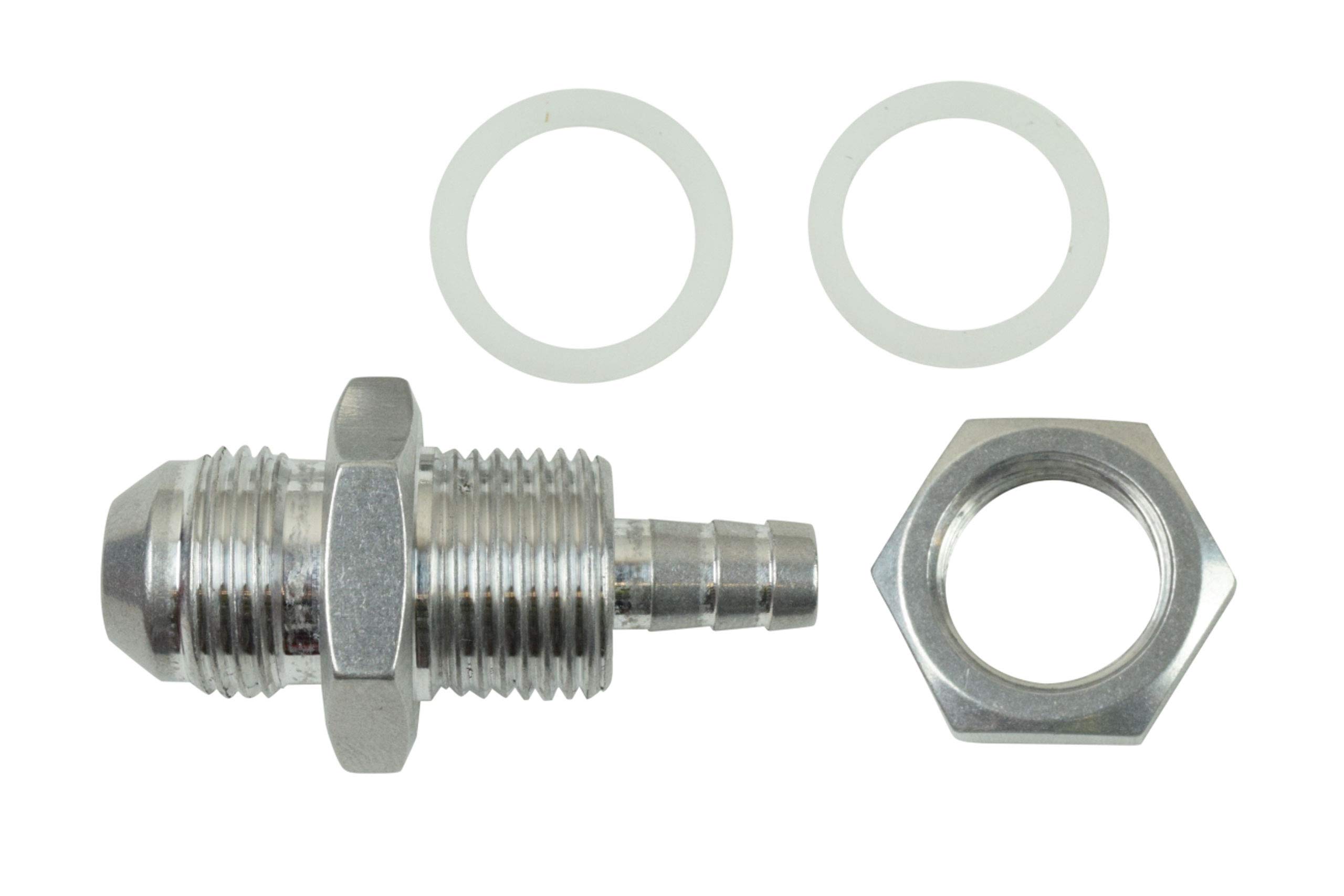 ICT Billet -8AN Straight to 5/16" Hose Barb Double Fuel Pump Tank Fitting Bulkhead Adapter Fitting Hose Thread Fuel Oil Gas Coolant Connector Pipe End Plumbing Port Fluid Aluminum AN861-08-31A - Image 3