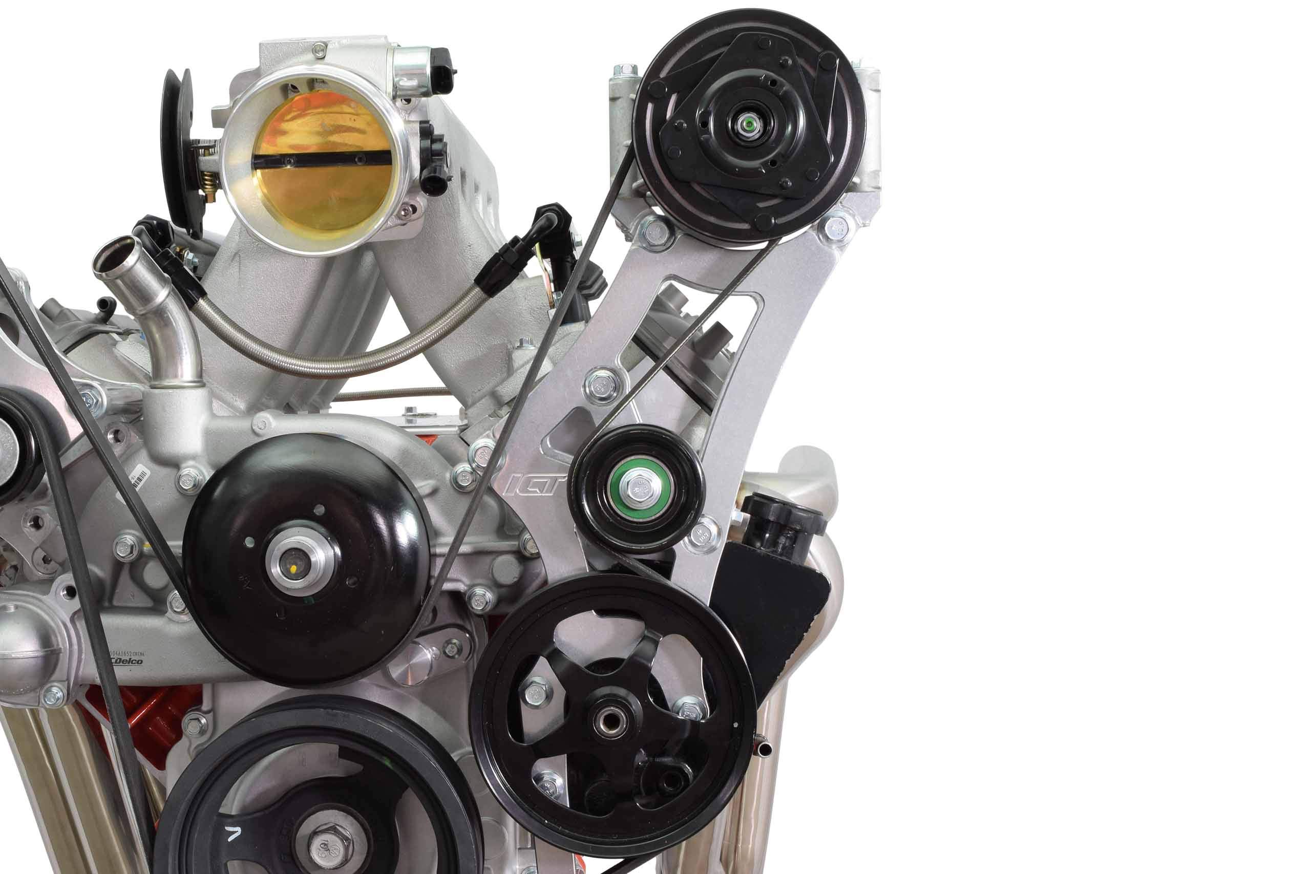 ICT Billet LS Swap A/C Compressor and Power Steering Bracket Compatible with 1996 1997 1998 Vortec Chevy Silverado Tahoe Suburban LS1 LS3 LQ4 LQ9 4.8L 5.3L 6.0L 6.2L 551127-3 - Image 7