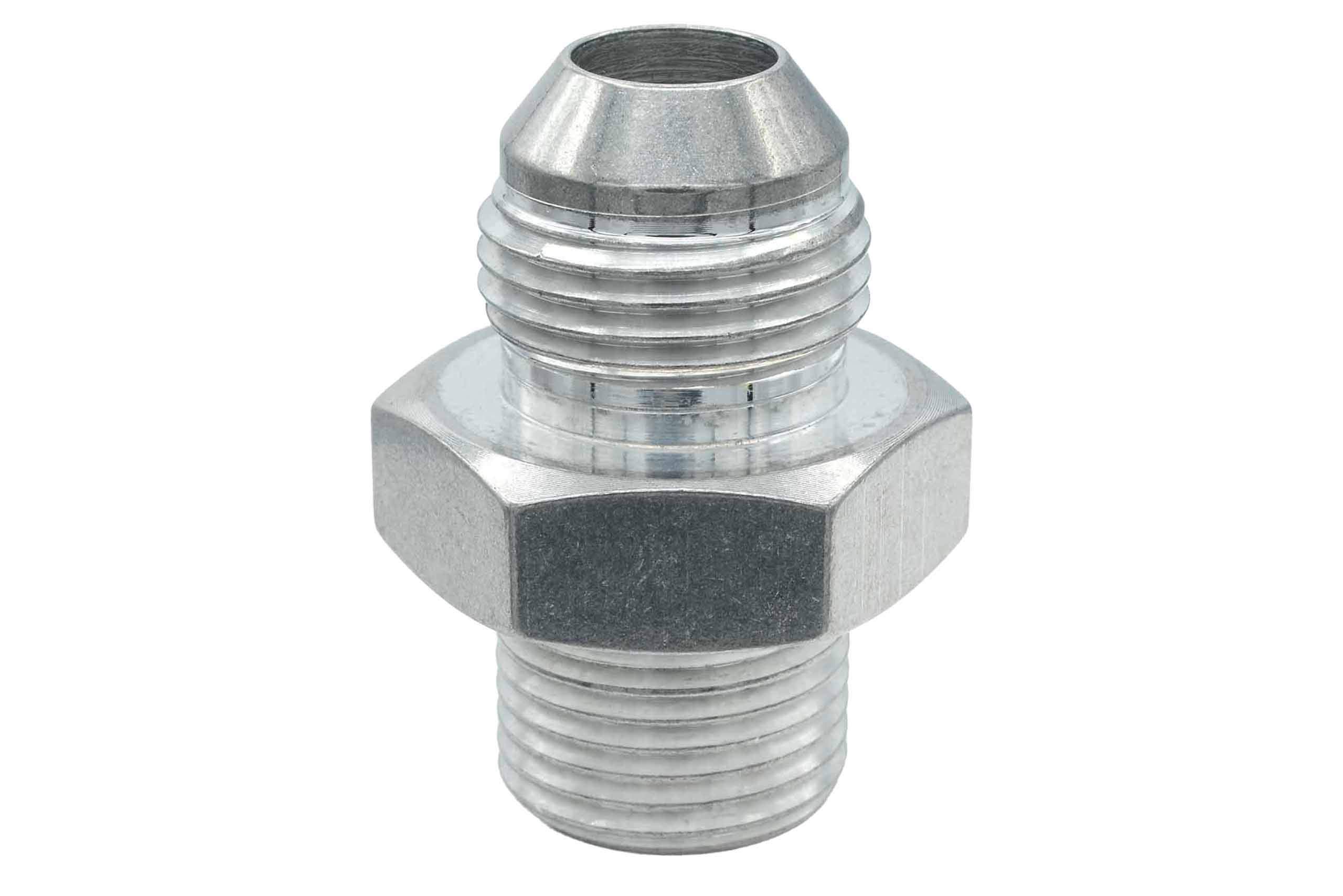 ICT Billet M18x1.5 to 8AN Bosch Pump Outlet Fitting Adapter 8AN to M18x1.5 Thread Connector Fluid Designed & Manufactured in the USA Bare Aluminum F08ANM1815 - Image 5