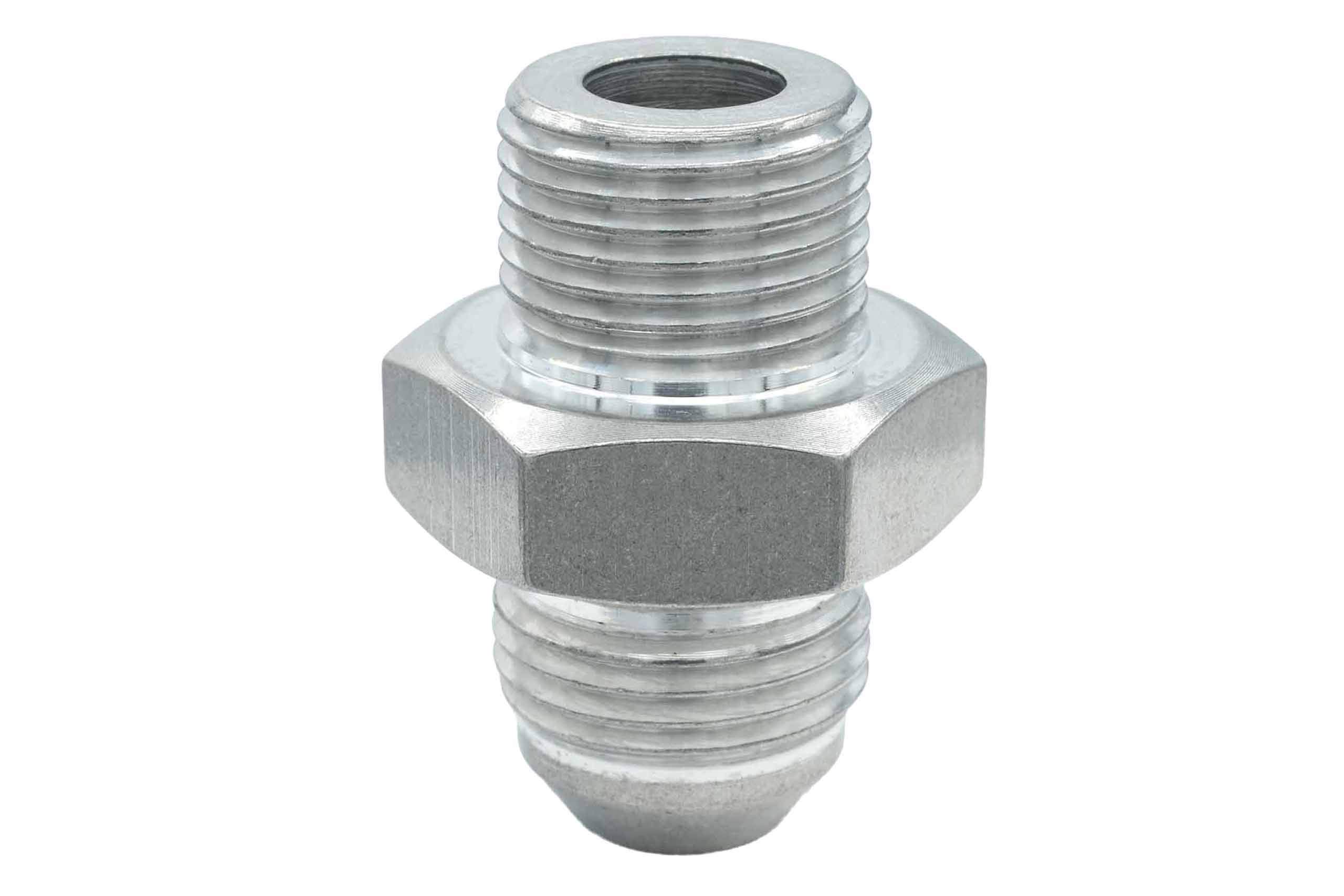 ICT Billet M18x1.5 to 8AN Bosch Pump Outlet Fitting Adapter 8AN to M18x1.5 Thread Connector Fluid Designed & Manufactured in the USA Bare Aluminum F08ANM1815 - Image 6