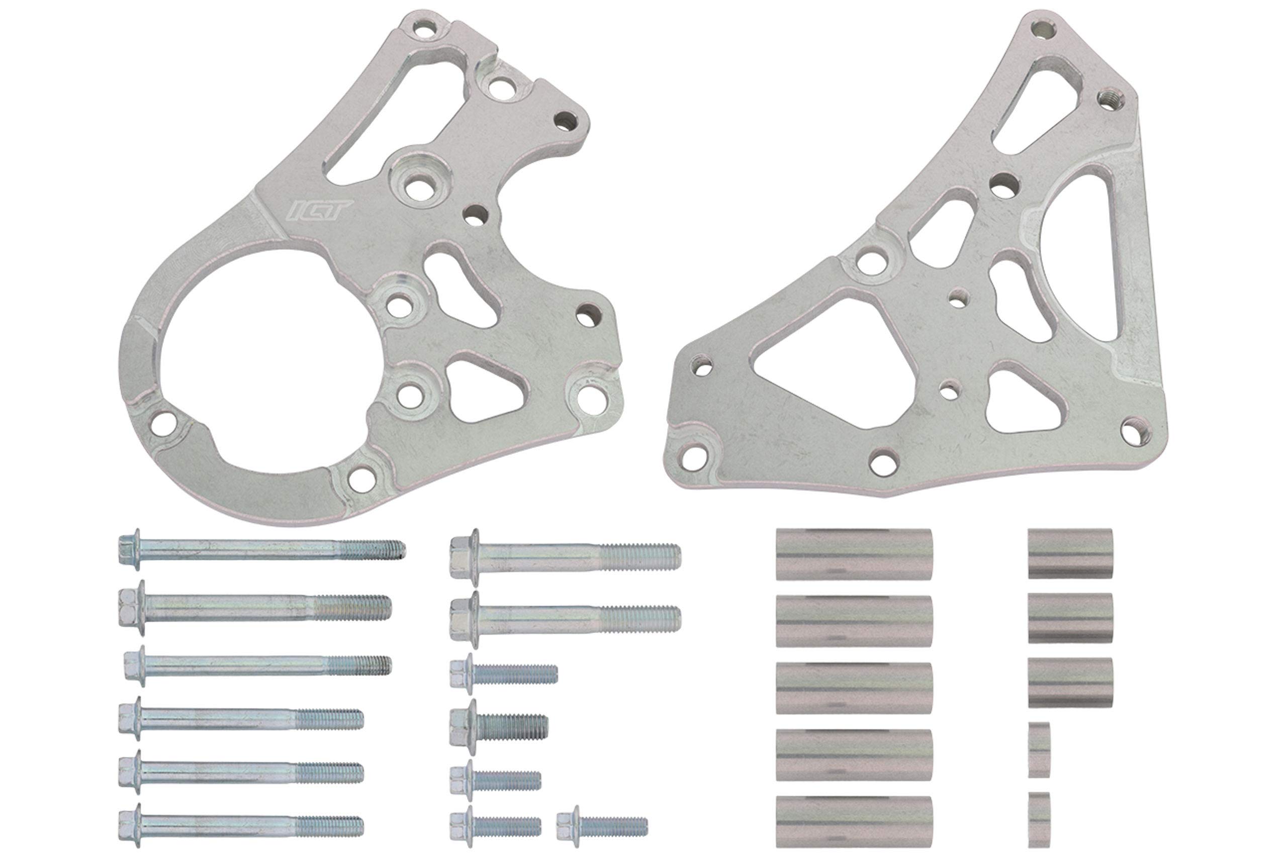 ICT Billet Power Steering Pump Bracket Compatible with LT4 8 Rib Supercharger - Type 2 - Swap Kit Mechanical Steering Designed & Manufactured in The USA Bare Billet Aluminum 551125-1 - Image 4