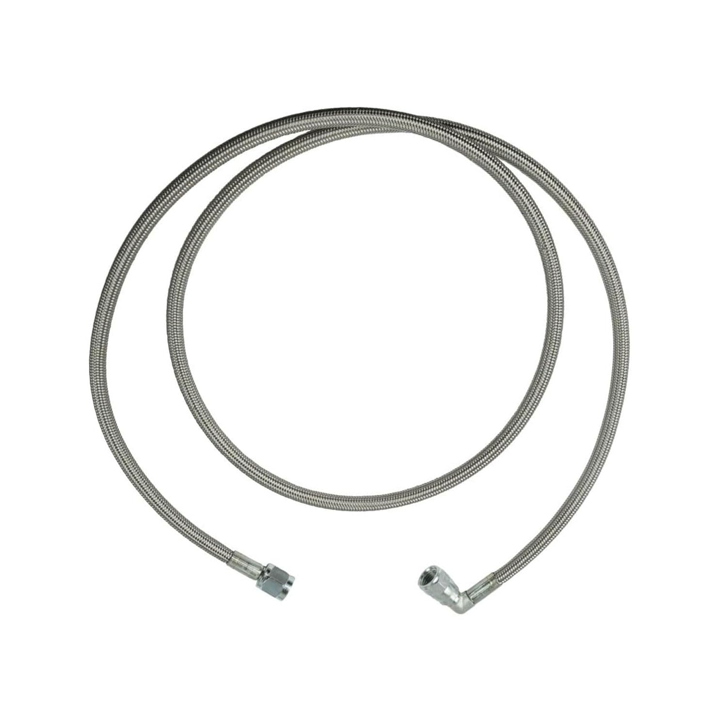 ICT Billet Steel Braided Turbo Oil Feed Line 60" Length -4AN 90 degree straight Hose End Pressure Stainless Remote Turbocharger Sensor Teflon 4 AN 551871 - Image 4