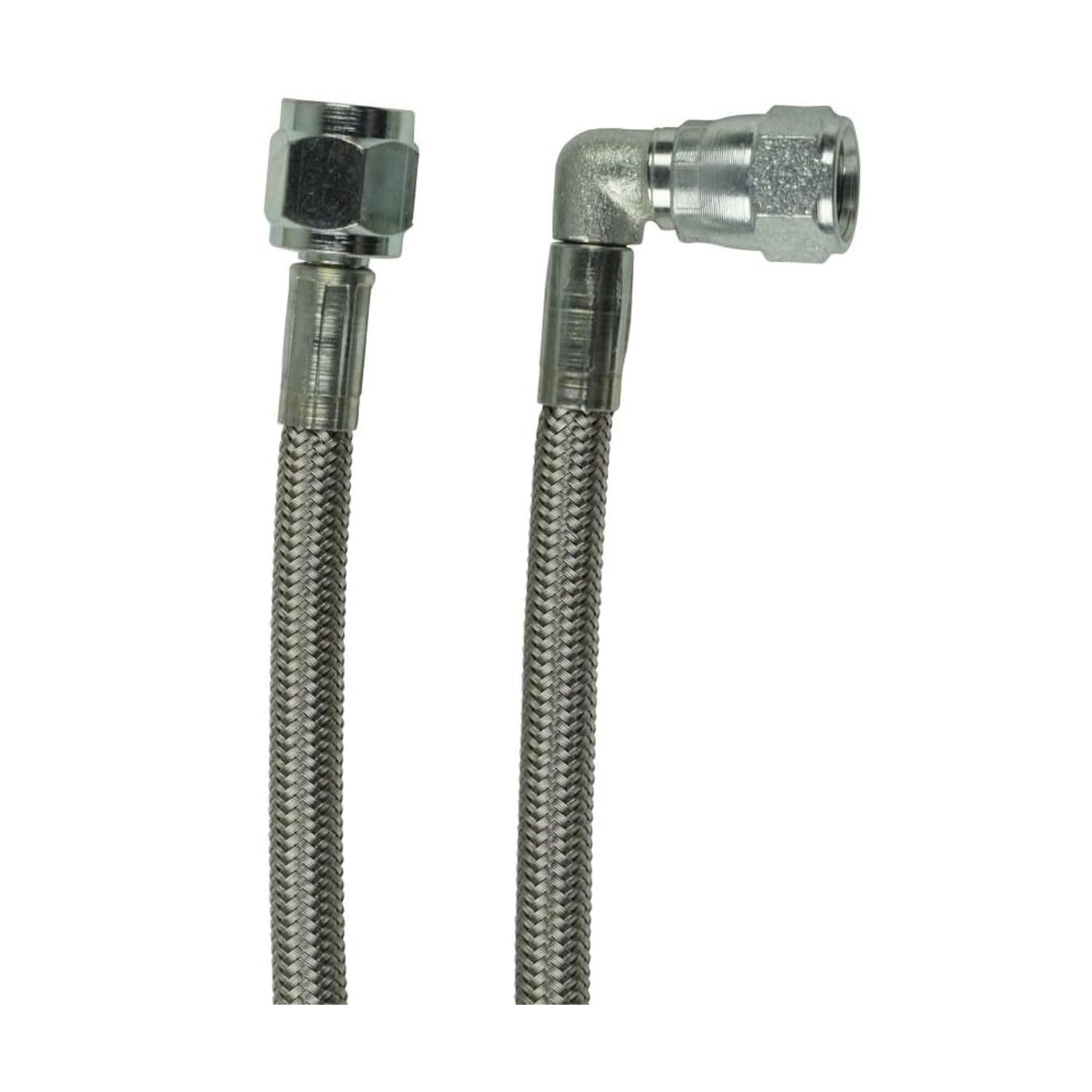 ICT Billet Steel Braided Turbo Oil Feed Line 60" Length -4AN 90 degree straight Hose End Pressure Stainless Remote Turbocharger Sensor Teflon 4 AN 551871 - Image 5