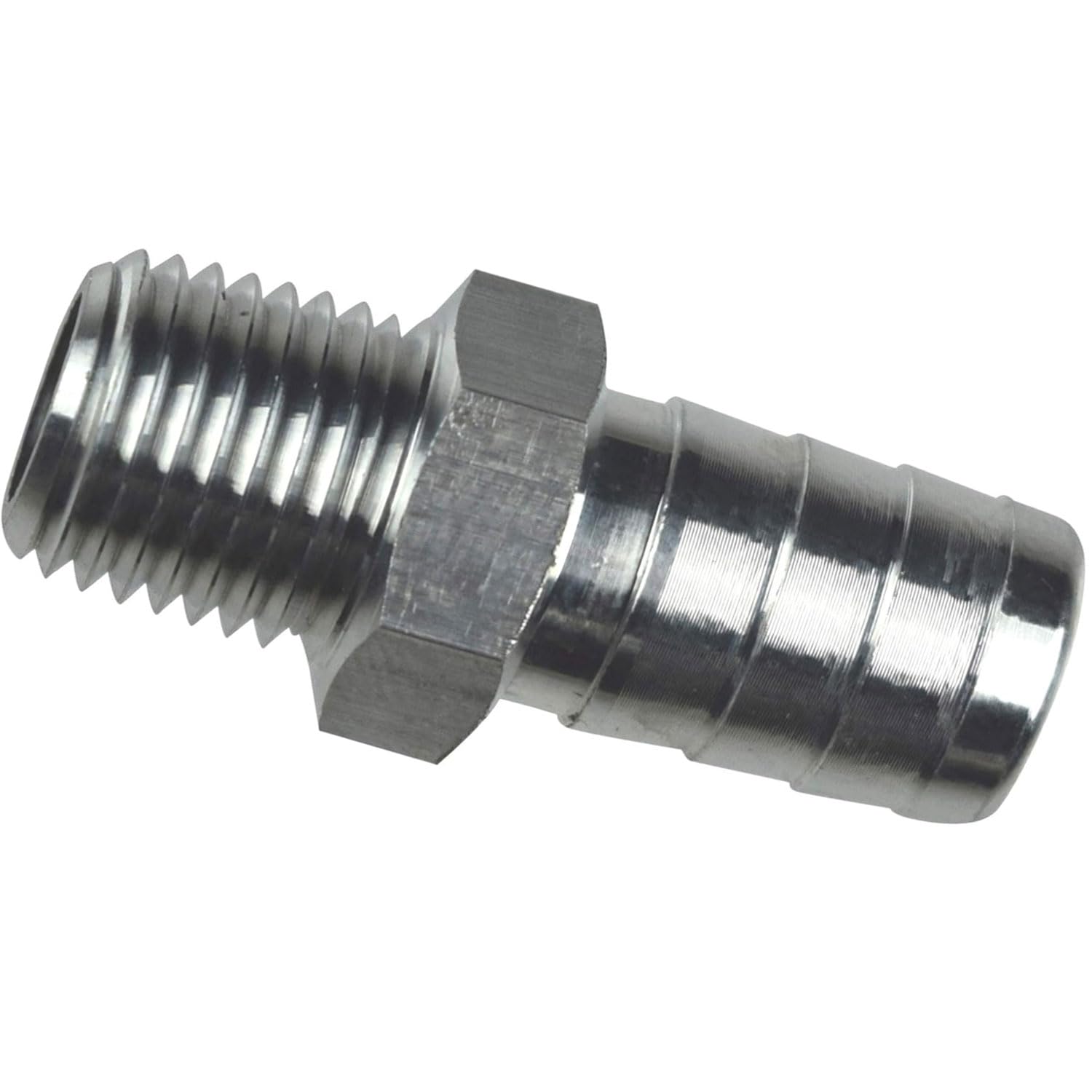 ICT Billet Straight 1/4" NPT Pipe to 1/2" .500" Hose Barb Fitting Bare Aluminum AN840-08-04A - Image 4