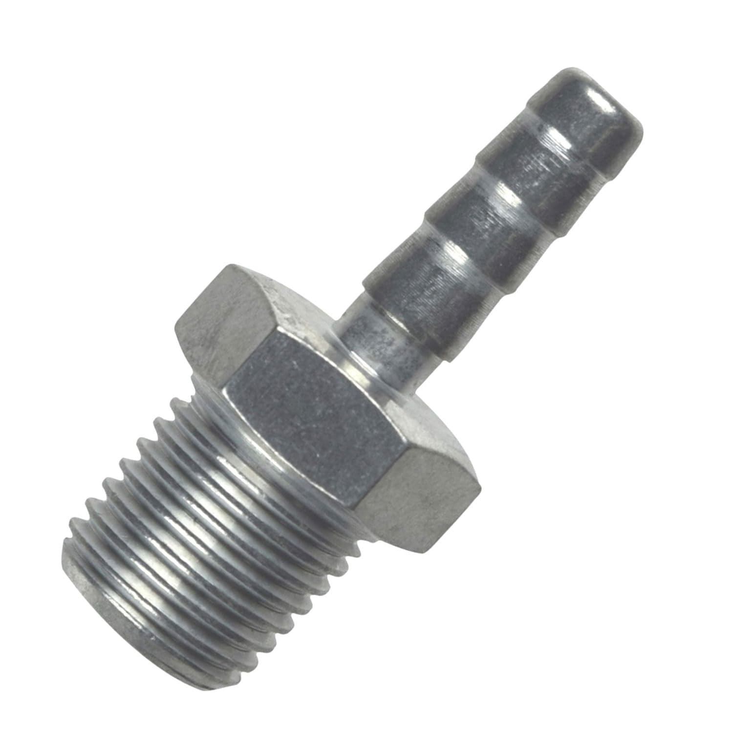 ICT Billet Straight 1/4" NPT Pipe to 1/4" .250" Hose Barb Fitting Bare Aluminum AN840-04-04A - Image 3