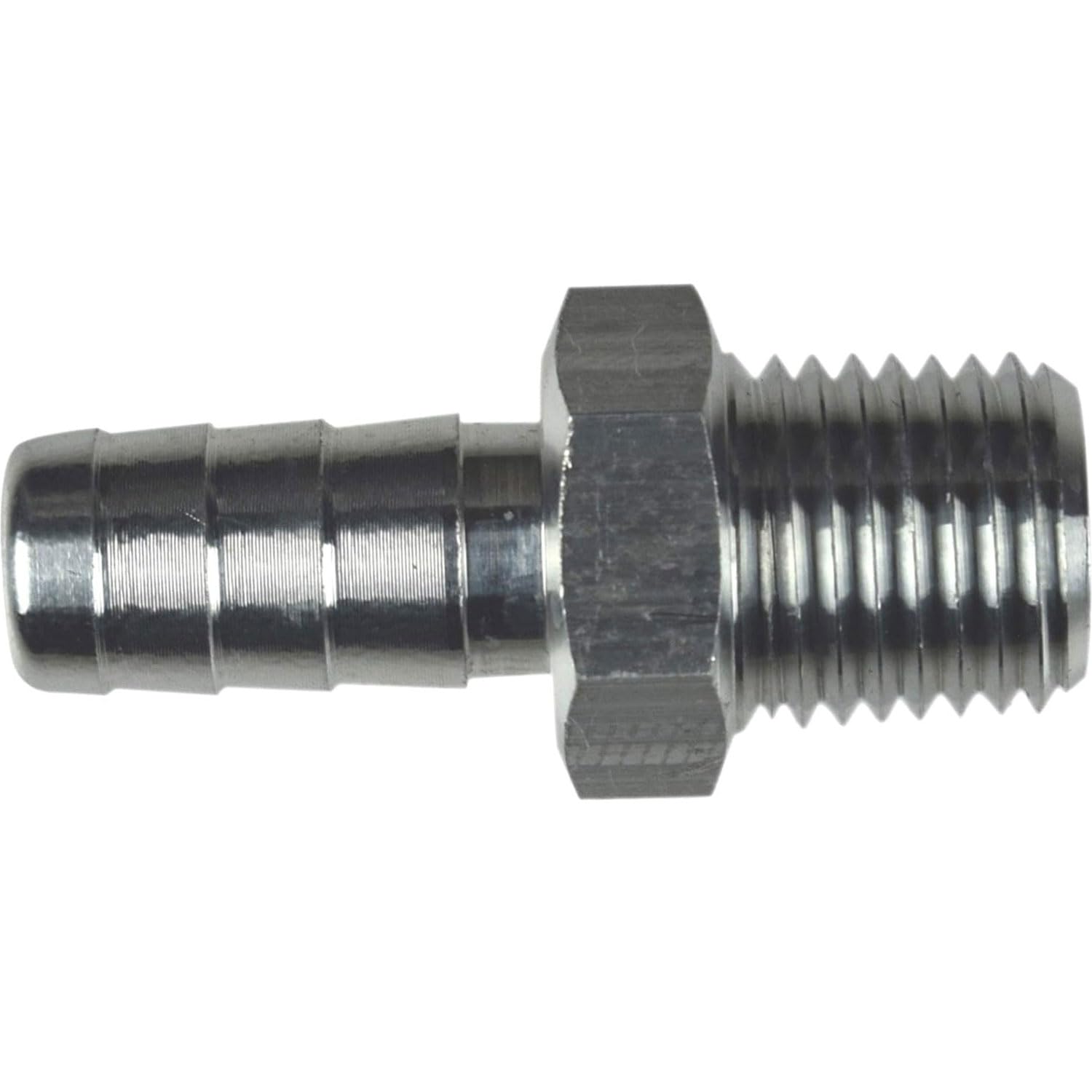 ICT Billet Straight 1/4" NPT Pipe to 3/8" .375" Hose Barb Fitting Bare Aluminum AN840-06-04A - Image 3