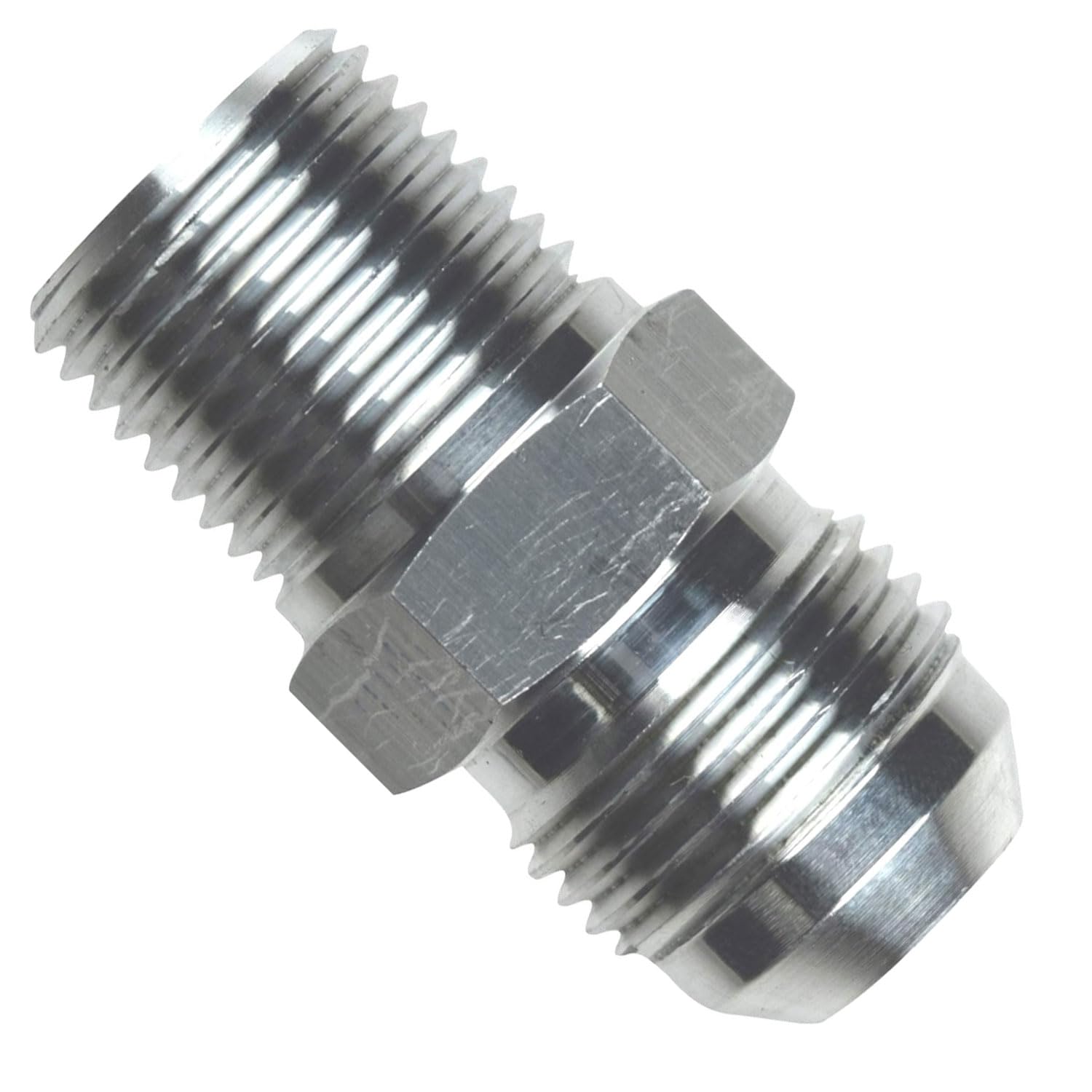 ICT Billet Straight -10AN Flare Male to 1/2"NPT Pipe Adapter Fitting 10 AN Bare Aluminum - National Pipe Thread Designed & Manufactured In The USA AN816-10-08A - Image 4