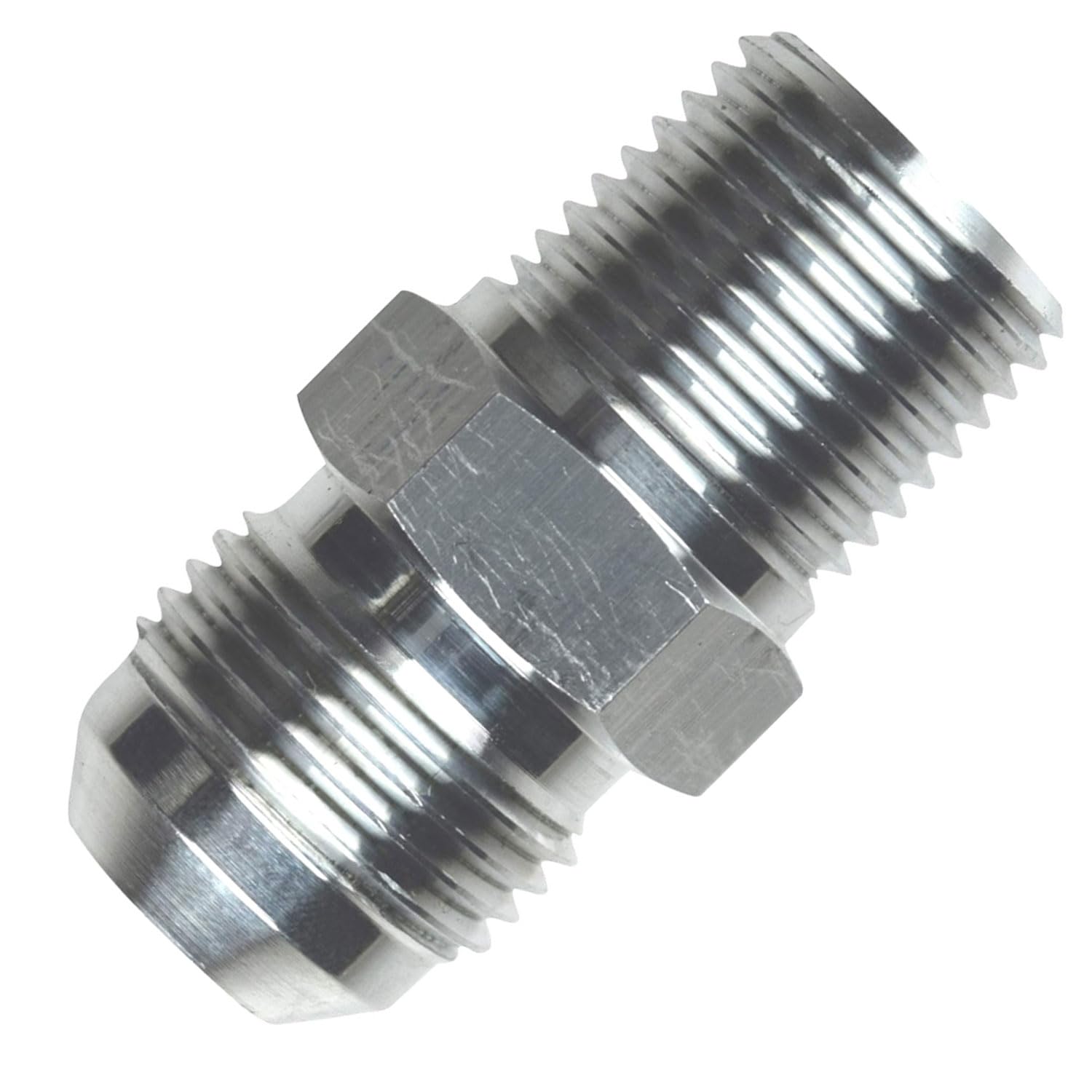 ICT Billet Straight -10AN Flare Male to 1/2"NPT Pipe Adapter Fitting 10 AN Bare Aluminum - National Pipe Thread Designed & Manufactured In The USA AN816-10-08A - Image 6
