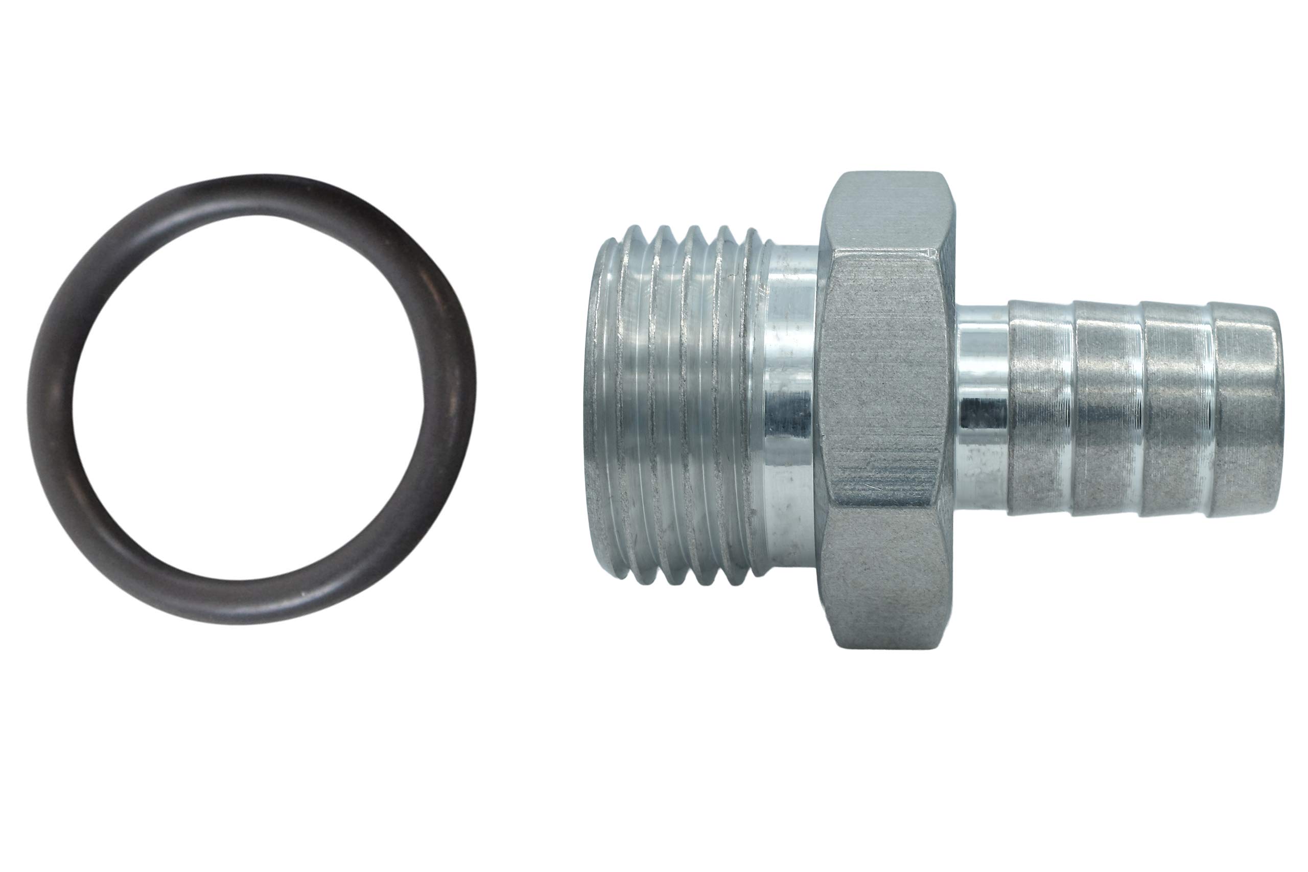 ICT Billet Straight 10AN Orb to 1/2" Hose Barb Fitting Adapter 10AN to 1/2" Hose Barb Connector Fluid Designed & Manufactured in the USA Bare Aluminum F100R500BA - Image 3