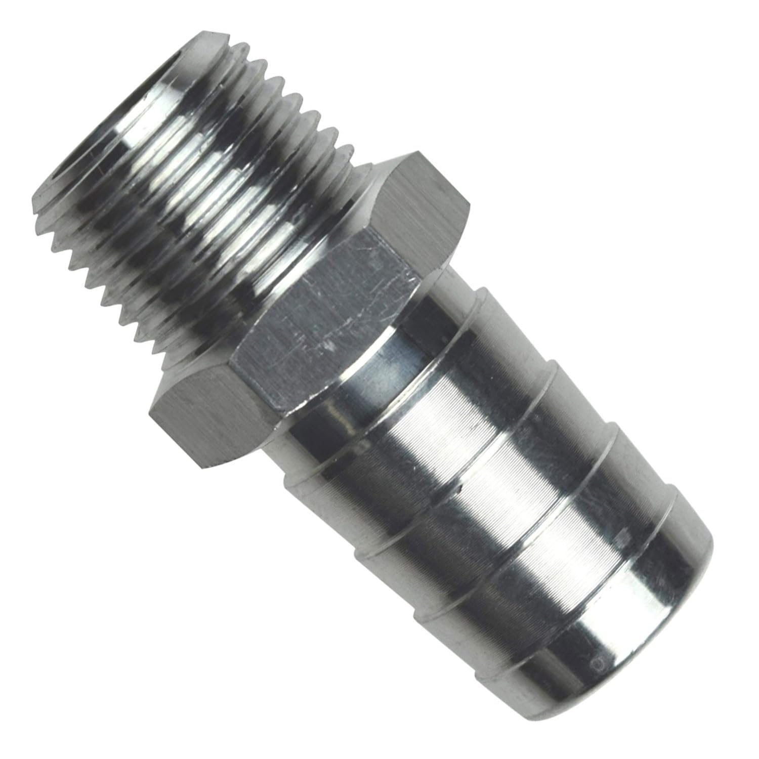 ICT Billet Straight 3/8" NPT Pipe to 5/8" .625" Hose Barb Fitting Bare Aluminum National Pipe Thread Connector Fluid or Air Designed & Manufactured in the USA AN840-10-06A - Image 4
