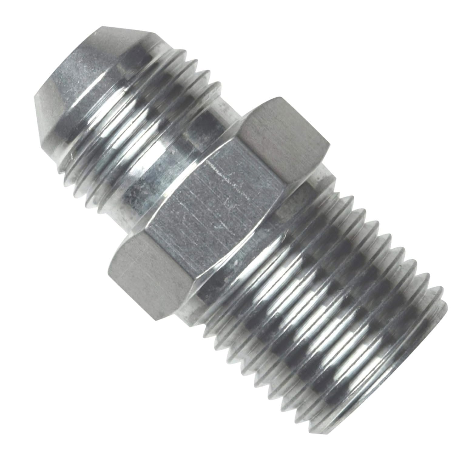 ICT Billet Straight -8AN Flare Male to 1/2"NPT Pipe Adapter Fitting 8 AN Bare Aluminum AN816-08-08A - Image 3