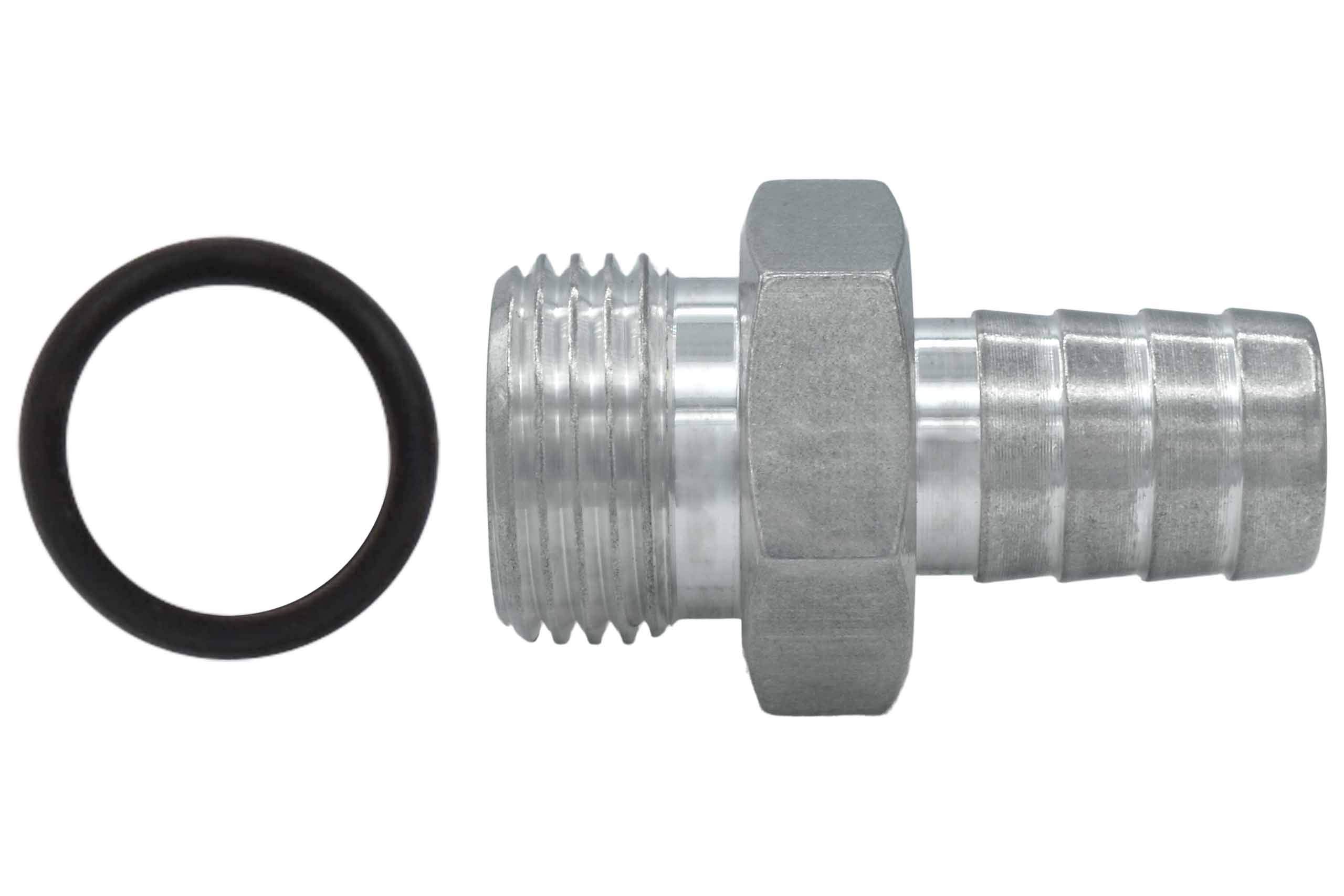 ICT Billet Straight 8AN Orb to 1/2" Hose Barb Fitting Adapter 8AN to 1/2" Hose Barb Connector Fluid Designed & Manufactured in the USA Bare Aluminum F080500BA - Image 4