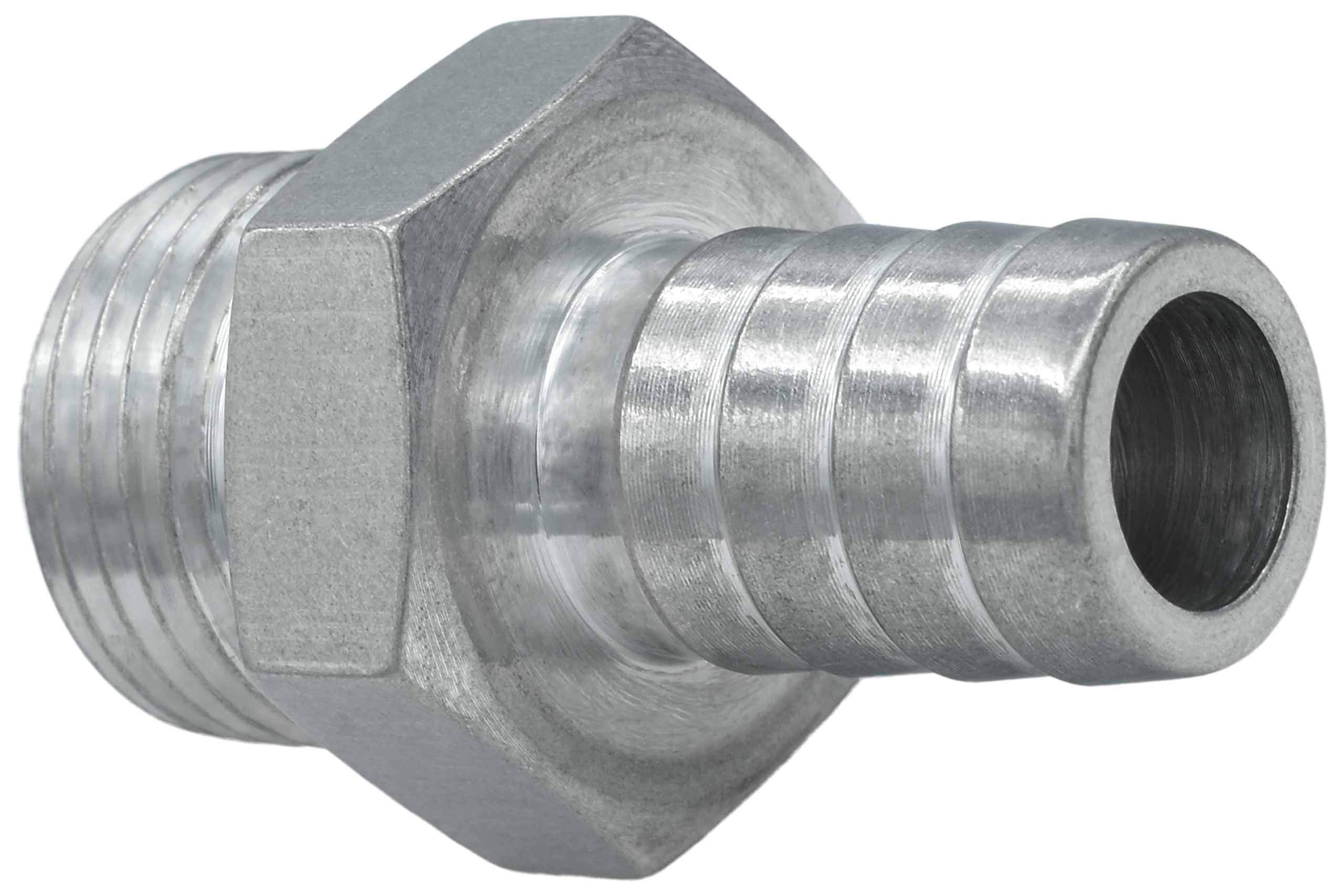 ICT Billet Straight 8AN Orb to 1/2" Hose Barb Fitting Adapter 8AN to 1/2" Hose Barb Connector Fluid Designed & Manufactured in the USA Bare Aluminum F080500BA - Image 5