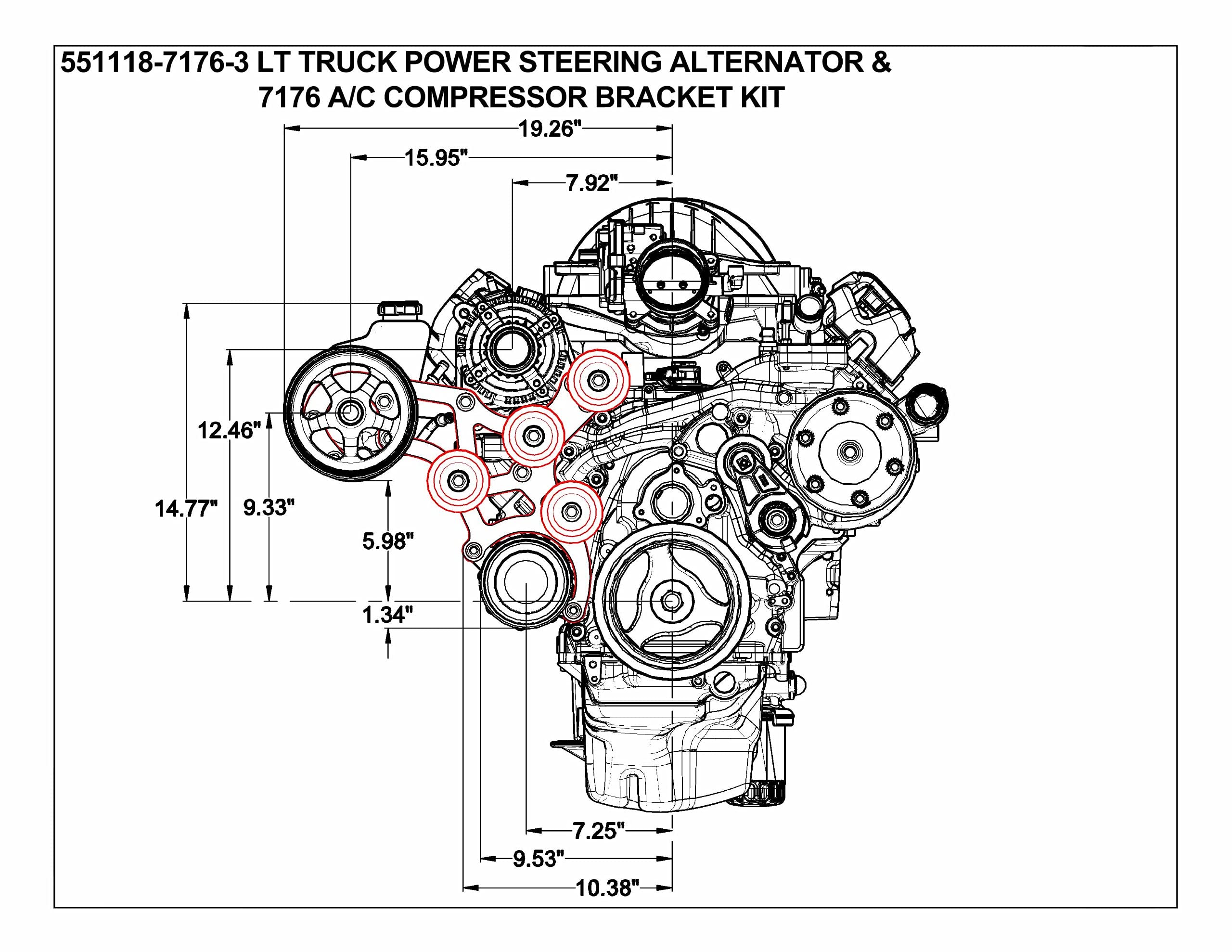 LT Gen V OBS Truck Swap Saginaw Power Steering & 7176 A/C Compressor Bracket - Image 3